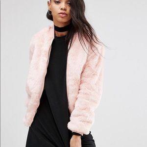 ASOS faux fur bomber jacket
